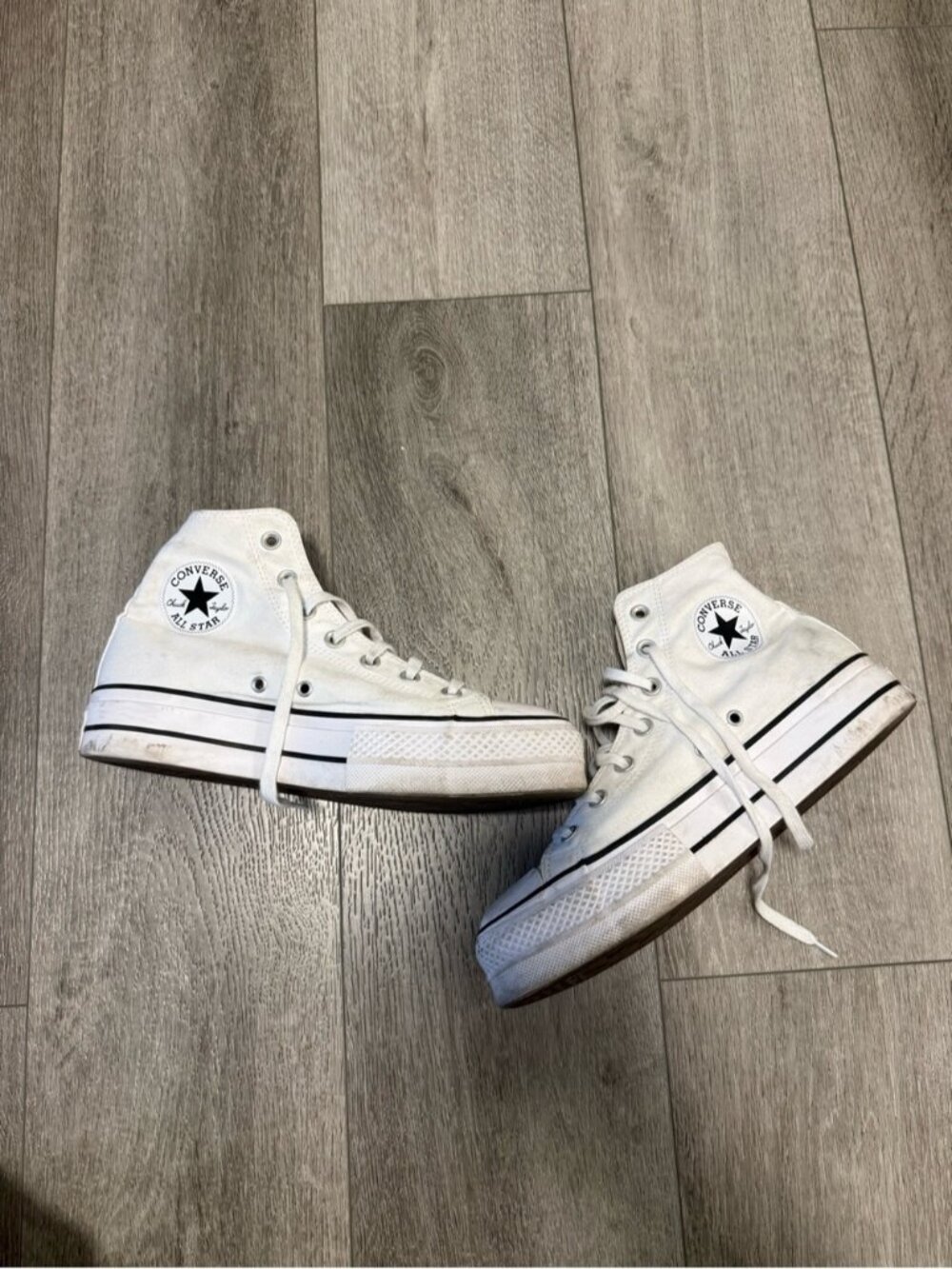 Converse White High Top Sneakers platform size 9